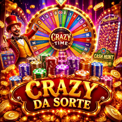 Roda colorida do Crazy Time em estúdio